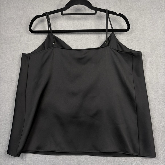 River Island Camisole Women US 14 Black Cowl Neck Tank Top Chic Minimalist Core - Picture 2 of 9